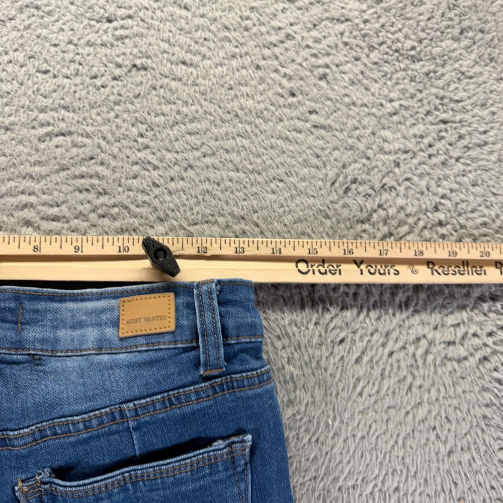 Most Wanted Jeans Women 11 Blue Cotton Denim Skinny Crossover Distressed Stretch - Picture 8 of 10